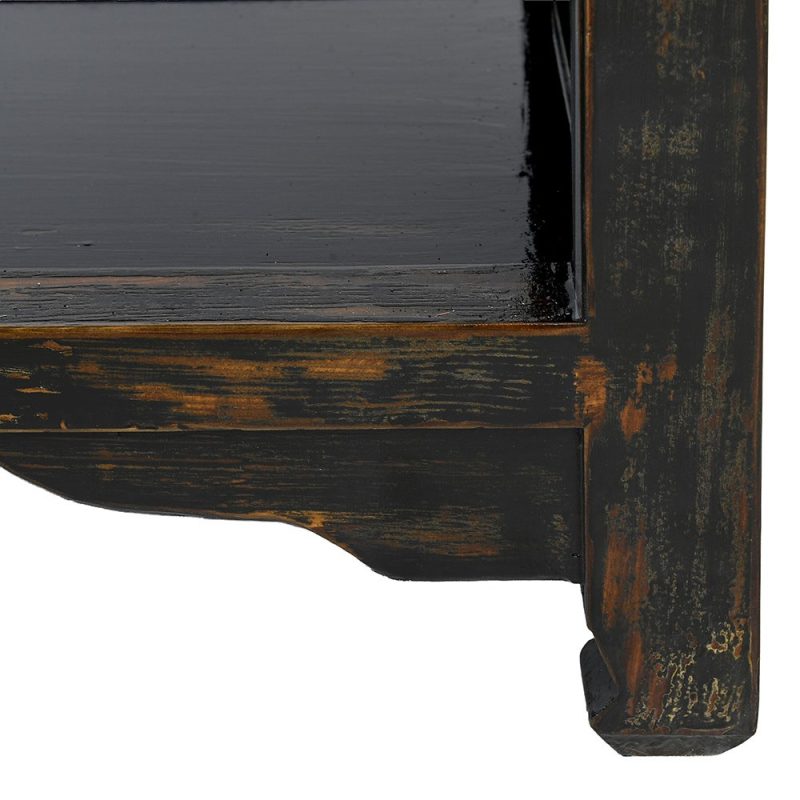 Dynasty Distressed Black Oriental 190cm Sideboard 190cm Sideboard UK