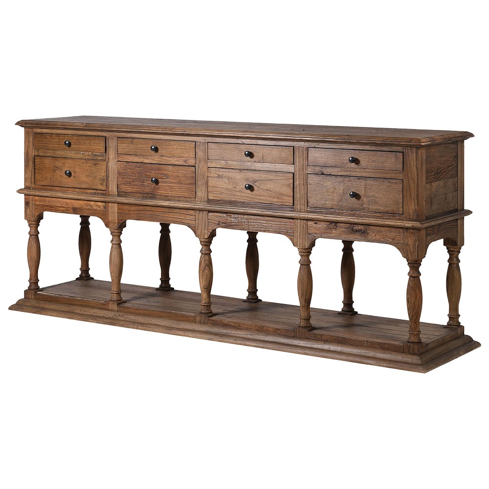 Merchant Reclaimed Pine Multi-Drawer Sideboard Console Sideboard Console UK