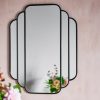 Tiered Black Frame Art Deco Iron Wall Mirror Wall Mirror UK